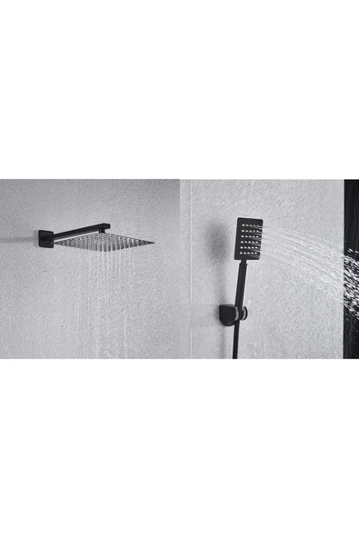 OEM Dijital Sıcaklık Led Ekran Duş Seti Ankastre Mat Siyah 3 Yollu Model Sıva Altı Dahil 7 Yıl Garantili - Resim 6