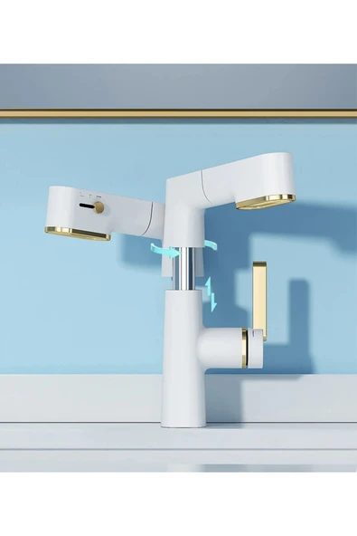OEM Akıllı Dijital Sıcaklık Led Ekran Banyo Lavabo Bataryası Asansörlü 4 Fonksiyonlu İthal 7 Yıl Garanti - 2