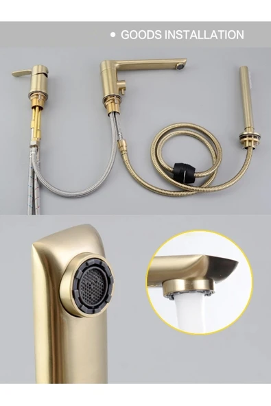 OEM Banyo Bataryası Küvet Jakuzi Duş Seti Ankastre Mat Gold Yeni Ürün 7 Yıl Garantili Ithal - Resim 6