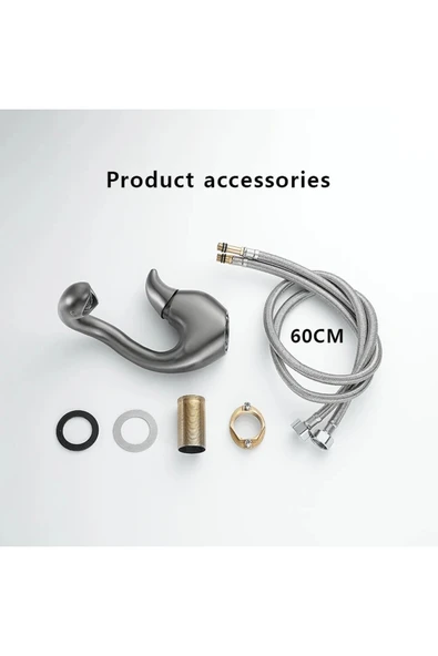 OEM Banyo Lavabo Bataryası Kuğu Model Antrasit Renk Yeni Ürün Ithal 7 Yıl Garantili İthal - Resim 5