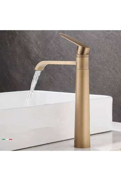 OEM Banyo Çanak Lavabo Bataryası Antik Renk Yeni Huni Göde Model Şelaleli Model 7 Yıl Garantili Ithal ürün görseli