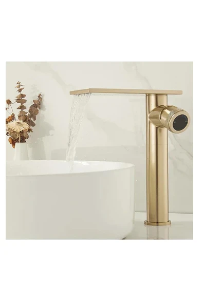OEM Banyo Çanak Lavabo Bataryası Mat Gold Renk Yeni Model 7 Yıl Garantili Ithal - Resim 8