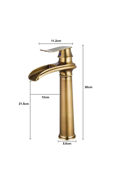 OEM Banyo Çanak Lavabo Bataryası Antik Renk Yeni Tarz Model 7 Yıl Garantili Ithal - Resim 5