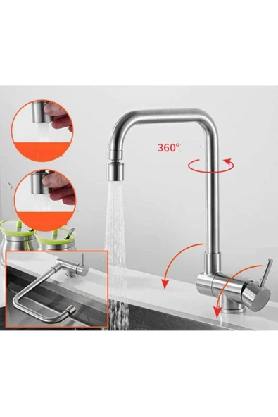 OEM Mutfak Pencere Önü Katlanır Evye Bataryası Mat Siyah İthal Yeni 7 Yıl Garantili - 1