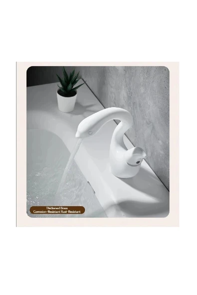 OEM Banyo Lavabo Bataryası Kuğu Model Beyaz Renk Yeni Ürün Ithal 7 Yıl Garantili İthal - Resim 2