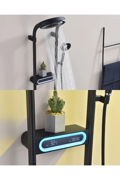 OEM Dijital Led Ekran Ve Termostatlı Robot Duş Seti Lüx Şelale Yağmur Duş Sistemi 7 Yıl Garantili İthal - Resim 6