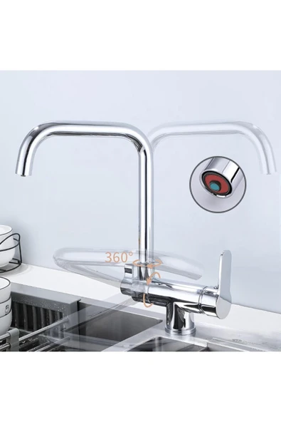 OEM Mutfak Pencere Önü Katlanır Evye Bataryası Arıtma Çıkışlı Krom Yeni 7 Yıl Garantili Ithal - Resim 8