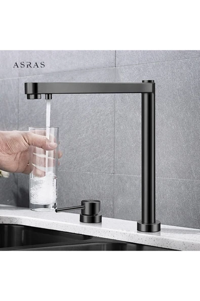 OEM Mutfak Evye Bataryası Pencere Önü Dual Flow Arıtma Çıkışlı Asansörlü Yeni Sistem Mat Siyah Ithal ürün görseli