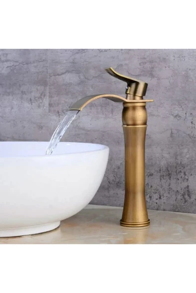 OEM Banyo Çanak Lavabo Bataryası Antik Renk Yeni Şelale Model 7 Yıl Garantili Ithal - Resim 2