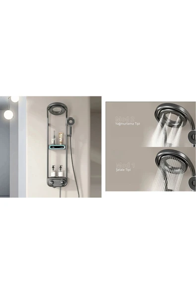 OEM Dijital Led Ekran Ve Termostatlı Robot Duş Seti Lüx Şelale Yağmur Duş Sistemi 7 Yıl Garantili İthal - Resim 3