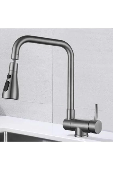 OEM Mutfak Pencere Önü Katlanır Evye Bataryası Yeni Model Antrasit 7 Yıl Garantili Ithal - 3