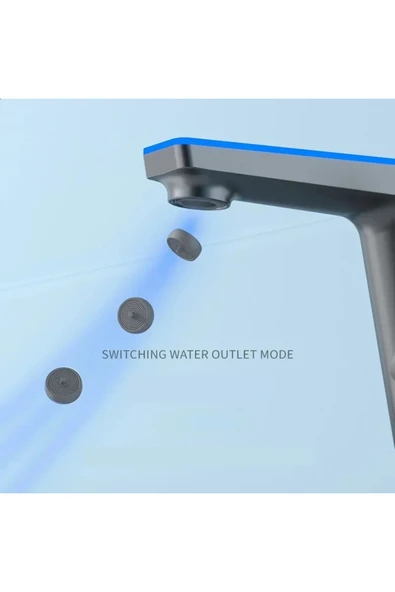 OEM Akıllı Dijital Sıcaklık Led Ekran Banyo Lavabo Bataryası Siyah Gold Renk İthal 7 Yıl Garanti - Resim 8