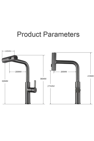 OEM Mutfak Eviye Bataryası Dokunmatik 3 Fonksiyonlu Spiralli Fistikeli Ithal Mat Krom 7 Yıl Garantili - Resim 5