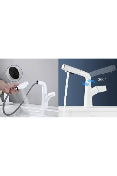 OEM Banyo Lavabo Bataryası Asansörlü Yeni Sistem Beyaz Spiralli Ve Fiskiyeli 7 Yıl Garantili İthal - Resim 8