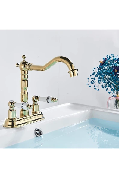 OEM Banyo Lavabo Bataryası Ankastre Altın Dore Gold Renk Yeni Model 7 Yıl Garantili İthal - Resim 5