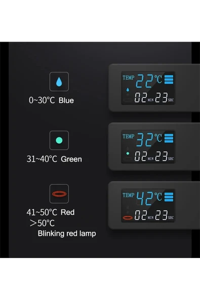 OEM Dijital Sıcaklık Led Ekranlı Banyo Duş Seti Piyano Tuşlu Yeni Beyaz Gold 7 Yıl Garantili İthal - Resim 6