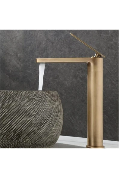 OEM Banyo Çanak Lavabo Bataryası Antik Renk Yeni Tasarım Şelale Model 7 Yıl Garantili Ithal - Resim 4