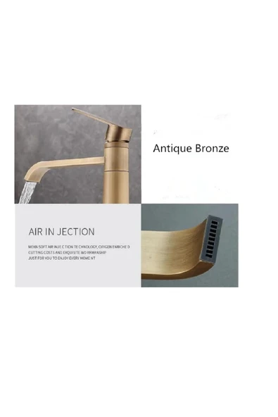 OEM Banyo Lavabo Bataryası Şelale Antik Renk Yeni Huni Gövde Model 7 Yıl Garantili İthal - Resim 2