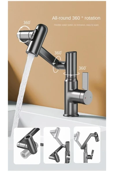 OEM Akıllı Dijital Sıcaklık Led Ekran Banyo Lavabo Bataryası Katlanır İthal Antrasit 7 Yıl Garantili - Resim 8