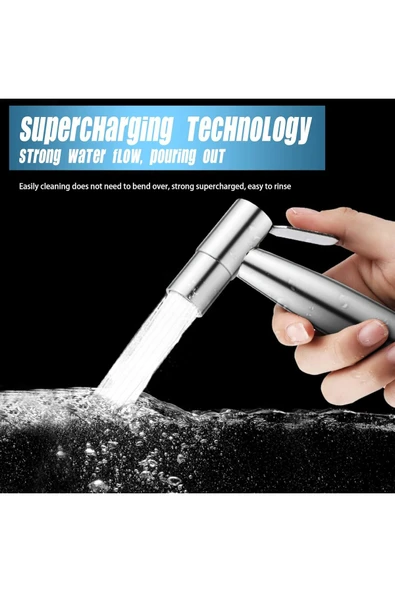 OEM Banyo Bide Basınçlı Püskürtücü Taharet Musluğu Klozet Hortumu Krom Renk İthal 7 Yıl Garantili - Resim 2