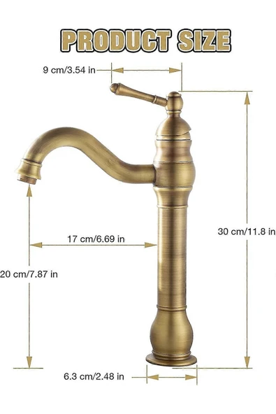 OEM Banyo Çanak Lavabo Bataryası Antik Modeli Yeni Tasarım Ürünü 5 Yıl Garantili - Resim 5