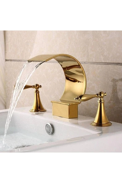 OEM Banyo Lavabo Küvet Jakuzi Bataryası Ankastre Gold Altın Dore Yeni Şelale 7 Yıl Garantili - Resim 8