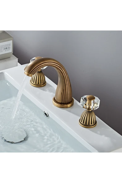 OEM Banyo Lavabo Bataryası Ankastre Antik 3'Lü Set Yeni 5 Yıl Garantili - Resim 3