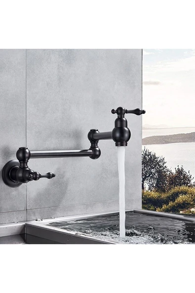 OEM Mutfak Ocak Üstü Musluk Pot Yeni Model Mat Siyah Ithal 7 Yıl Garantili - Resim 3