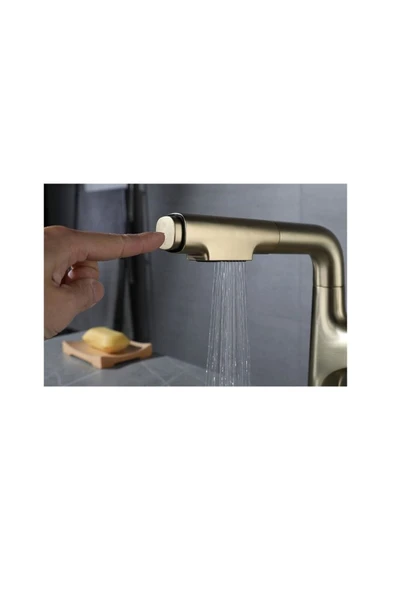 OEM Mutfak Evye Banyo Lavabo Bataryası Asansörlü Yeni Sistem Mat Gold Fiskiyeli 5 Yıl Garantili - Resim 5