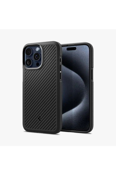 Spigen İphone 15 Pro Max Kılıf Core Armor Matte Black - Acs06441 - Resim 2