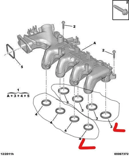 PEUGEOT CITROEN EMME MANIFOLD CONTASI TAKIM  8 ADET C2 C3 C4