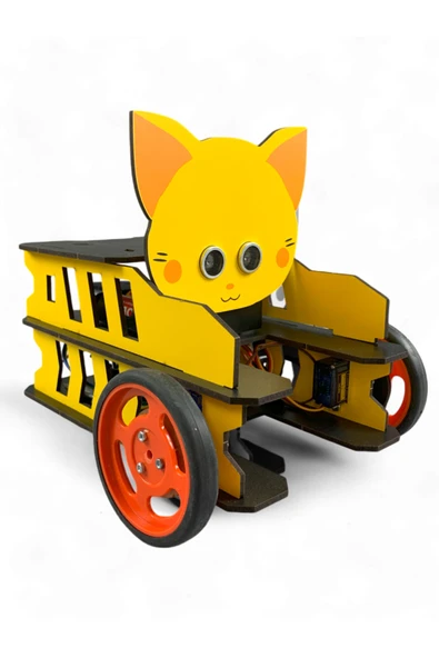 Lapin Deney Atölyesi LAPİNCAR Özel Tasarım Ahşap STEM Robot Yap Bluetooth Destekli DIY Kendin Yap Robot Otto Robot Araba - 2