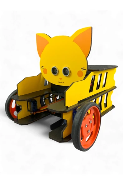 Lapin Deney Atölyesi LAPİNCAR Özel Tasarım Ahşap STEM Robot Yap Bluetooth Destekli DIY Kendin Yap Robot Otto Robot Araba - 3