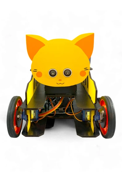 Lapin Deney Atölyesi LAPİNCAR Özel Tasarım Ahşap STEM Robot Yap Bluetooth Destekli DIY Kendin Yap Robot Otto Robot Araba - 1
