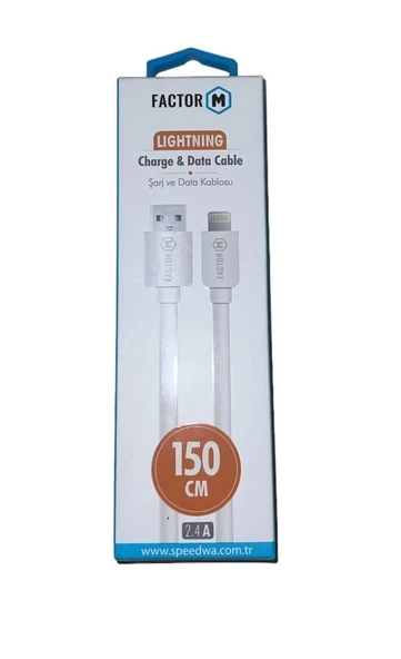 Factor M Lightning Data Kablo 2.4A 150cm FM-2415L ürün görseli 1