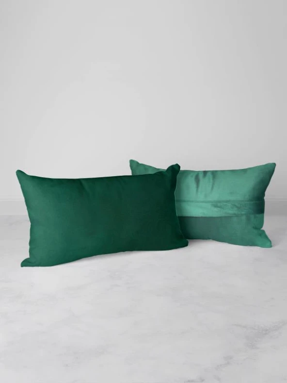 Mrs.Gugar Zümrüt Yeşili Dikdörtgen Kırlent Kılıfı - Resim 4