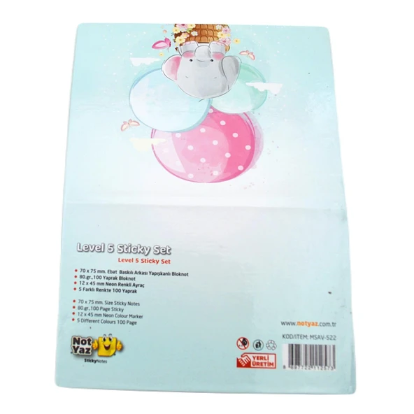 Not Yaz Level-5 Sticky Set 70x75 Yapışkanlı Kağıt+5 Film Index (MSAV-522) - Resim 4