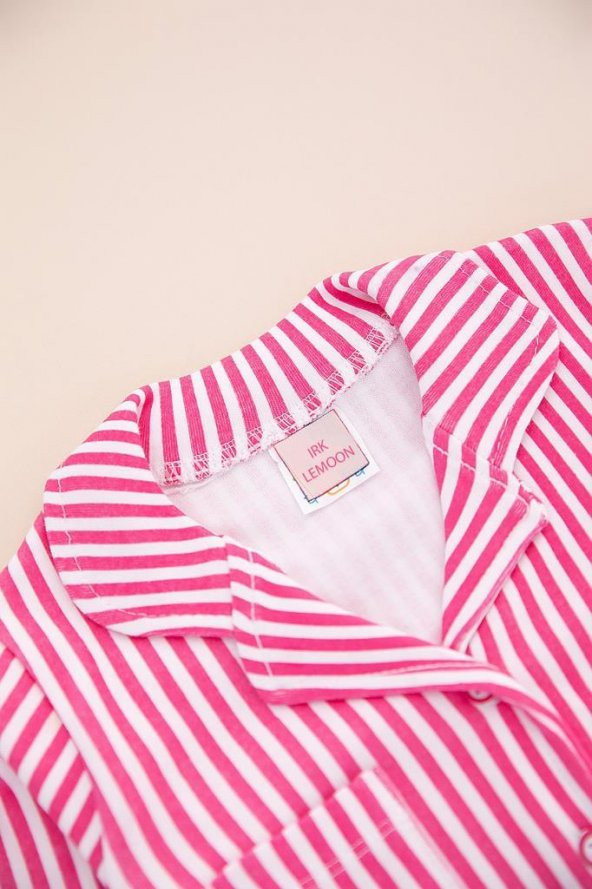 Lemoon Çizgili Düğmeli Çocuk Pijama Takımı - 10