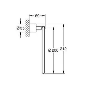 Grohe Atrio Halka Havluluk Krom, 40887000 - 2