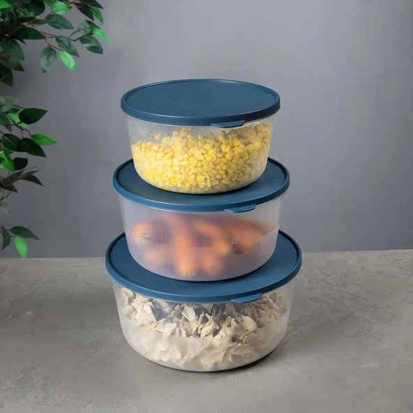 Yuvarlak Saklama Kabı Seti (3–4.5–6.5 L) – Kırılmaz, Çizilmez & Sızdırmaz - 7