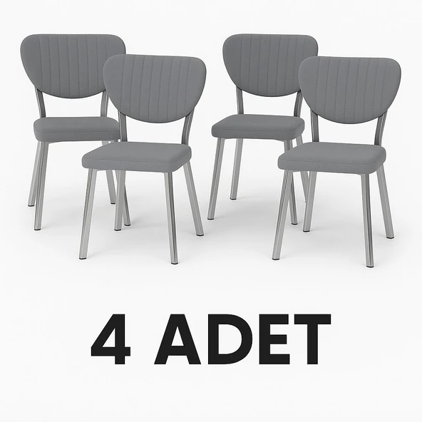 Yafes Masa Sandalye 4'lü Elma Sandalye Mutfak Sandalyesi - 1