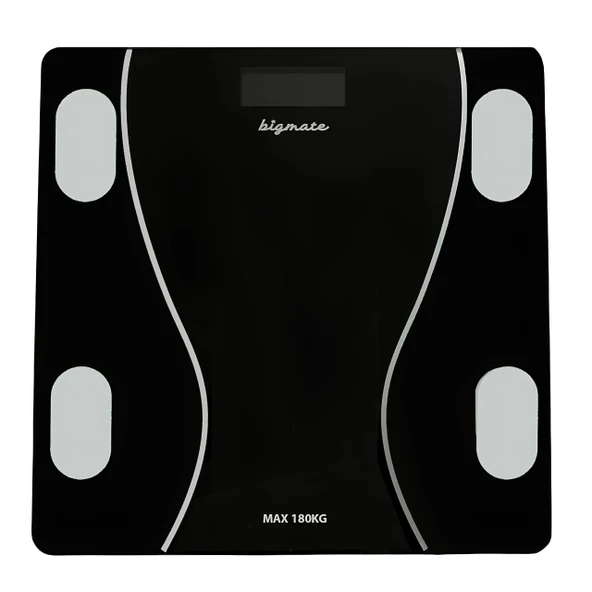 bigmate BGT-7001S Siyah Wi-Fi Bağlantılı Akıllı Dijital Vücut Analiz Baskülü