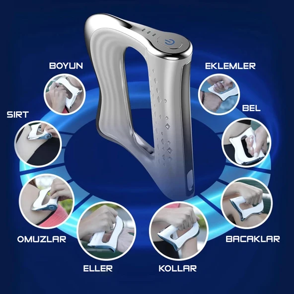 HyMark Elektrikli Fasya Bıçağı Boyun ve Omuz Kas Rahatlatıcı 3 Kademeli Titreşimli Masaj Aleti - Resim 5