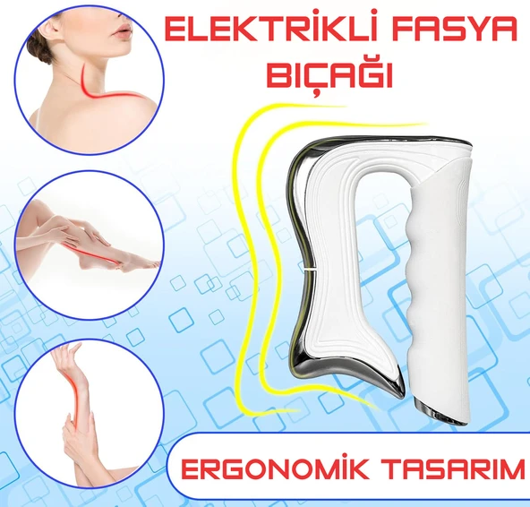 HyMark Elektrikli Fasya Bıçağı Boyun ve Omuz Kas Rahatlatıcı 3 Kademeli Titreşimli Masaj Aleti - Resim 2