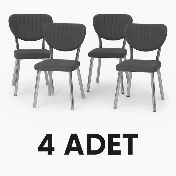 Yafes Masa Sandalye 4'lü Elma Sandalye Mutfak Sandalyesi - 1