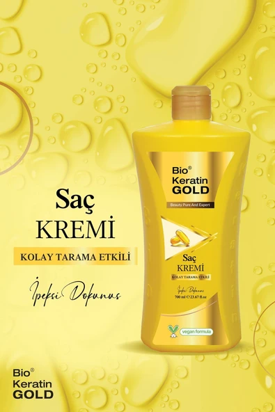 Bio Keratin Gold 700 Ml Tuzsuz Saç Kremi Kolay Tarama Etkili - 1