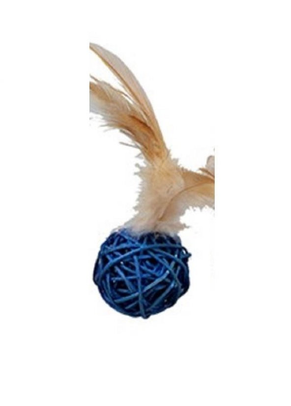 Polo Sargı Top Kedi Oyuncak Tüy Kuyruklu 4Cm 1 TANE - 3