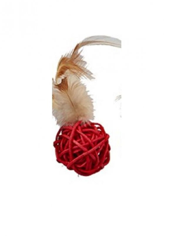 Polo Sargı Top Kedi Oyuncak Tüy Kuyruklu 4Cm 1 TANE - 4