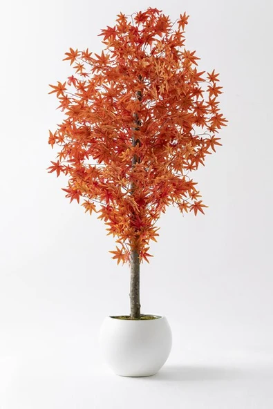 Yapay Çınar Ağacı 180 Cm Sonbahar Küre Plastik Saksı ürün görseli 1