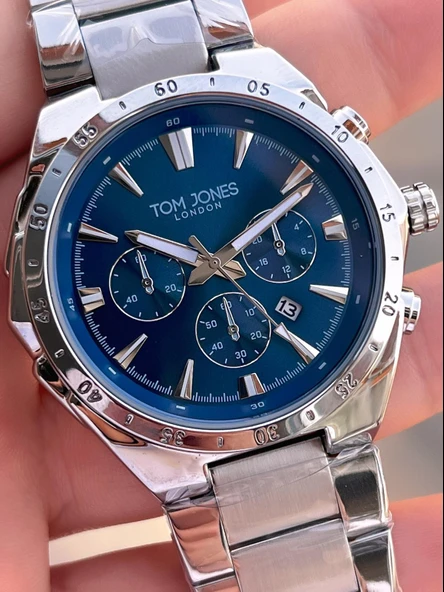 Tom Jones Çelik Kordon 3 Atm Suya Dayanıklı 2 Yıl Garantili Erkek Kol Saati TJE1.2389.7 - Resim 3